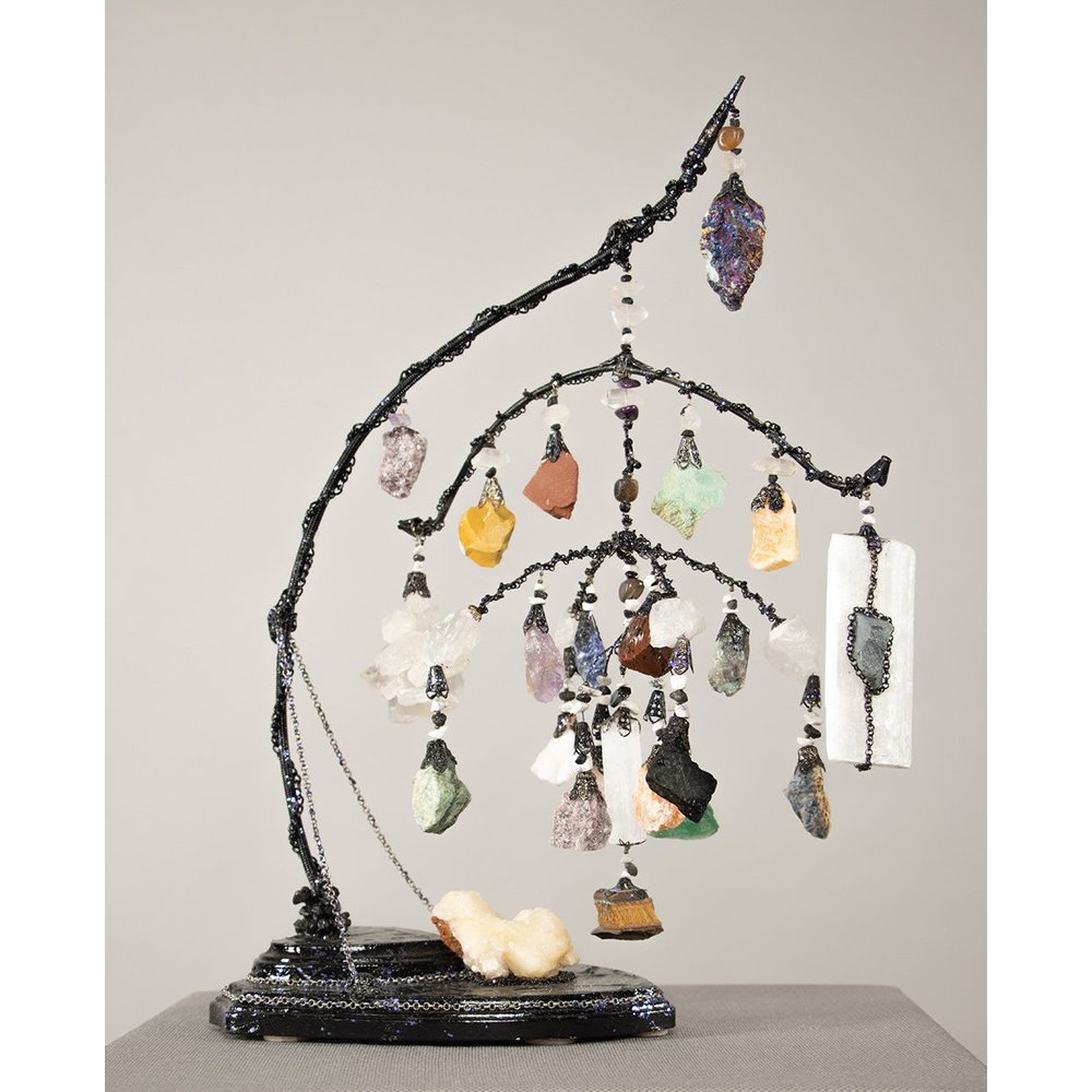 ROCK STAR ELEMENTS IN MOTION KINETIC MOBILE CRYSTAL SCULPTURE